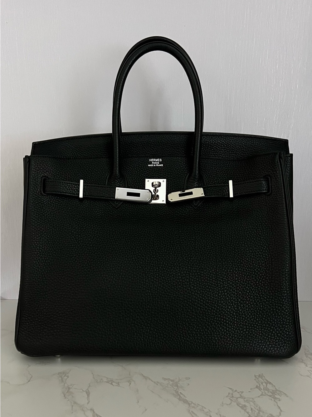 SOLD Hermes Black Birkin 35 in Noir Togo Leather With Palladium Hardware - Picture 3 of 16